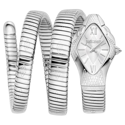 Just Cavalli Signature Snake Cristallo Silber