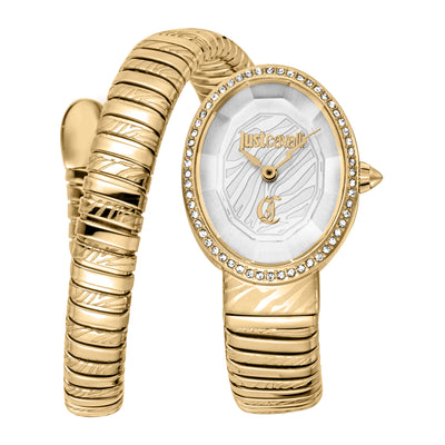 Just Cavalli Signature Snake Velina Gelbgold Silber