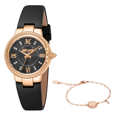 Just Cavalli SET Primavera Snake Leder Schwarz