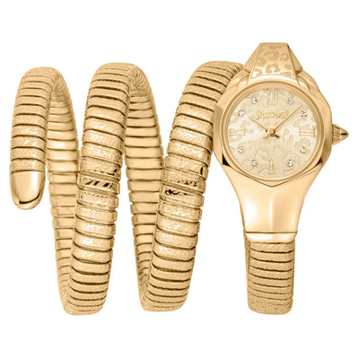 Just Cavalli Signature Snake Ravenna Gelb Gold Champagner