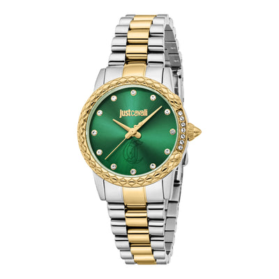 Just Cavalli Animalier Fiorenza Schlange Zwei Töne YG Grün