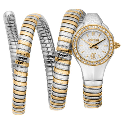 Just Cavalli Signature Snake Vita Zwei Töne YG Silber