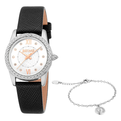 Just Cavalli SET Sublime Animalier Leder Schwarz Silber