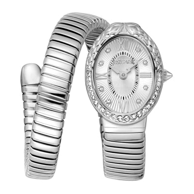 Just Cavalli Signature Snake Fiore Silber