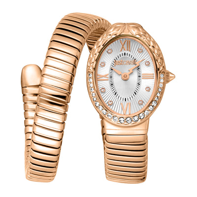 Just Cavalli Signature Snake Fiore Roségold Silber