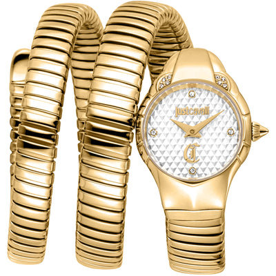 Just Cavalli Signature Snake Amanta Gelbgold Silber