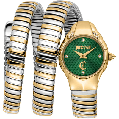 Just Cavalli Signature Snake Amanta Gelbgold Silber Grün